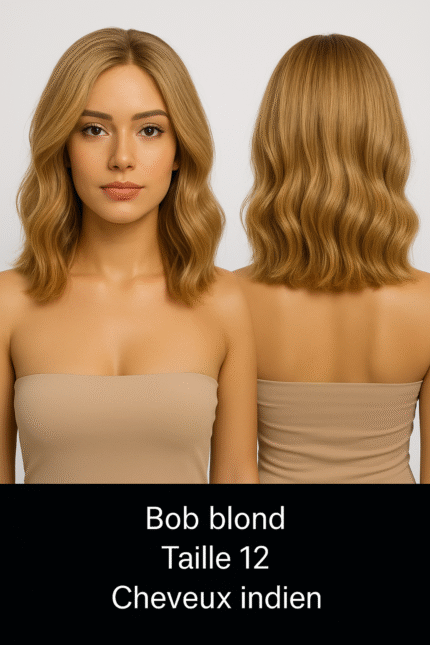 Bob Blond Taille 12 Cheveux Indien Réel