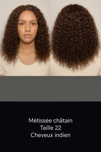 Métissée Châtain Taille 22 Closure 5X5 Cheveux Indien 1