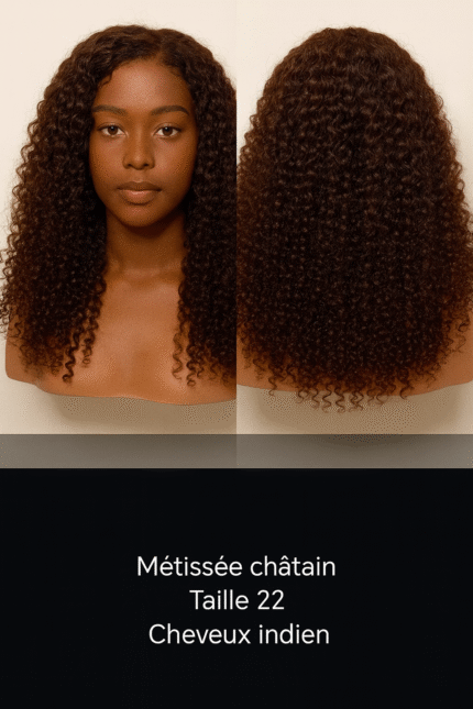 Métissée Châtain Taille 22 Frontale Hd Cheveux Indien 2