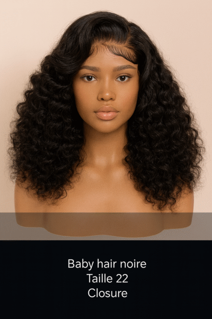 Baby Hair Noire Taille 22 Closure