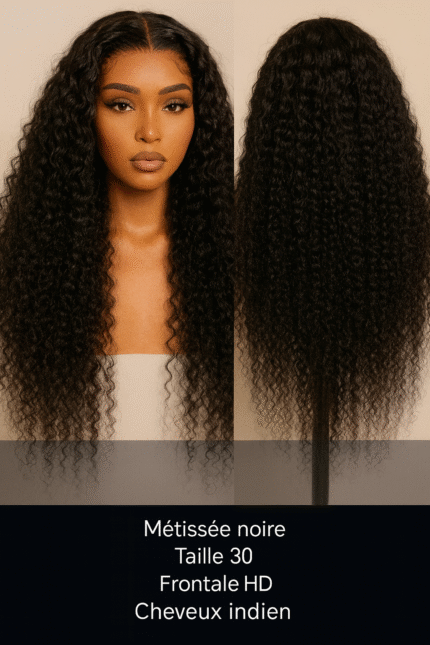Métissée Noire Taille 30 Frontale Hd Cheveux Indien