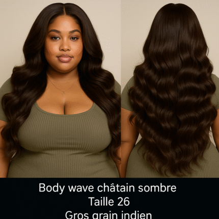 Body Wave Châtain Sombre Taille 26 Gros Grain Indien